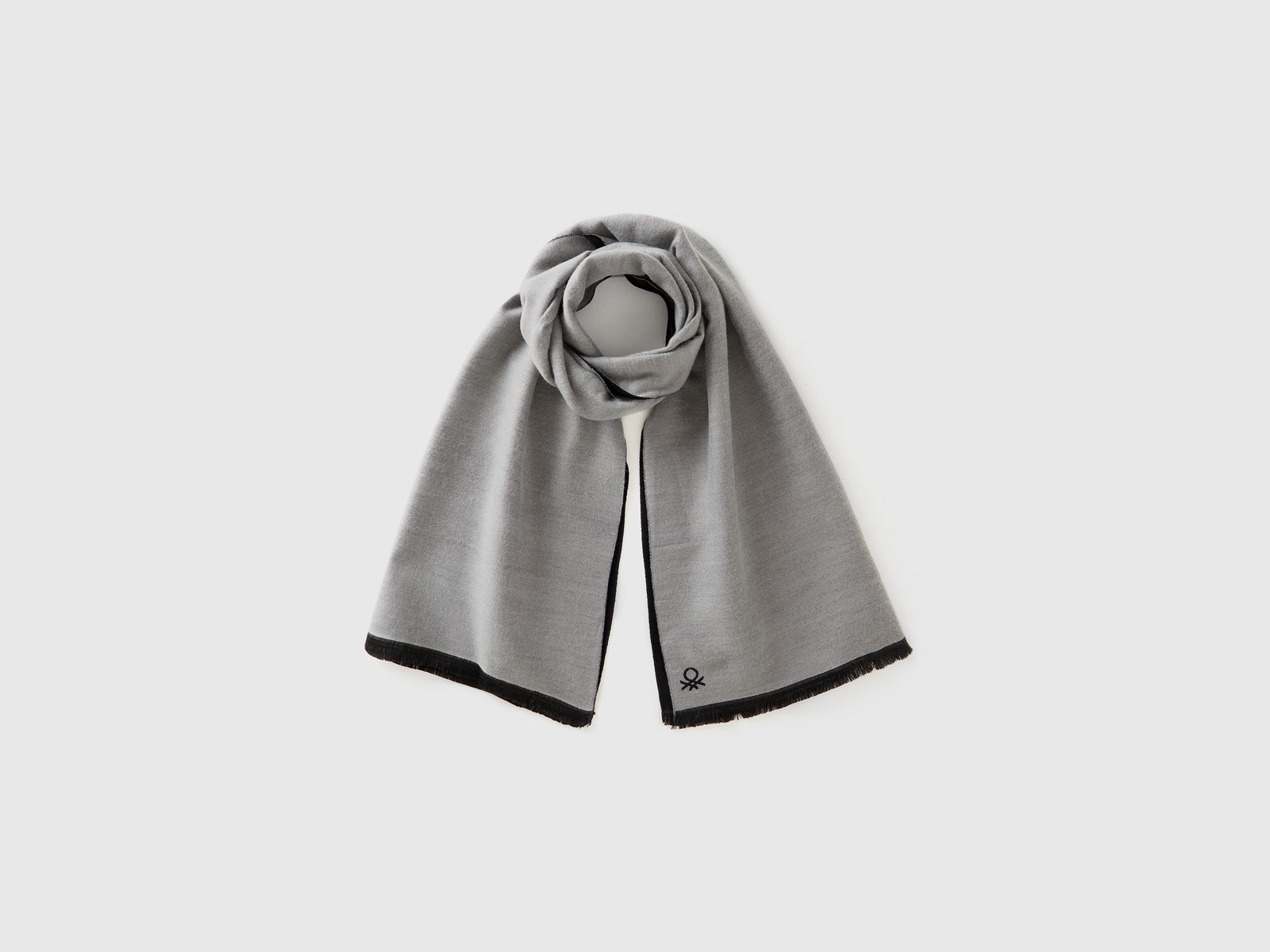 Sciarpa bicolor con frange da donna grigio | Benetton Outlet
