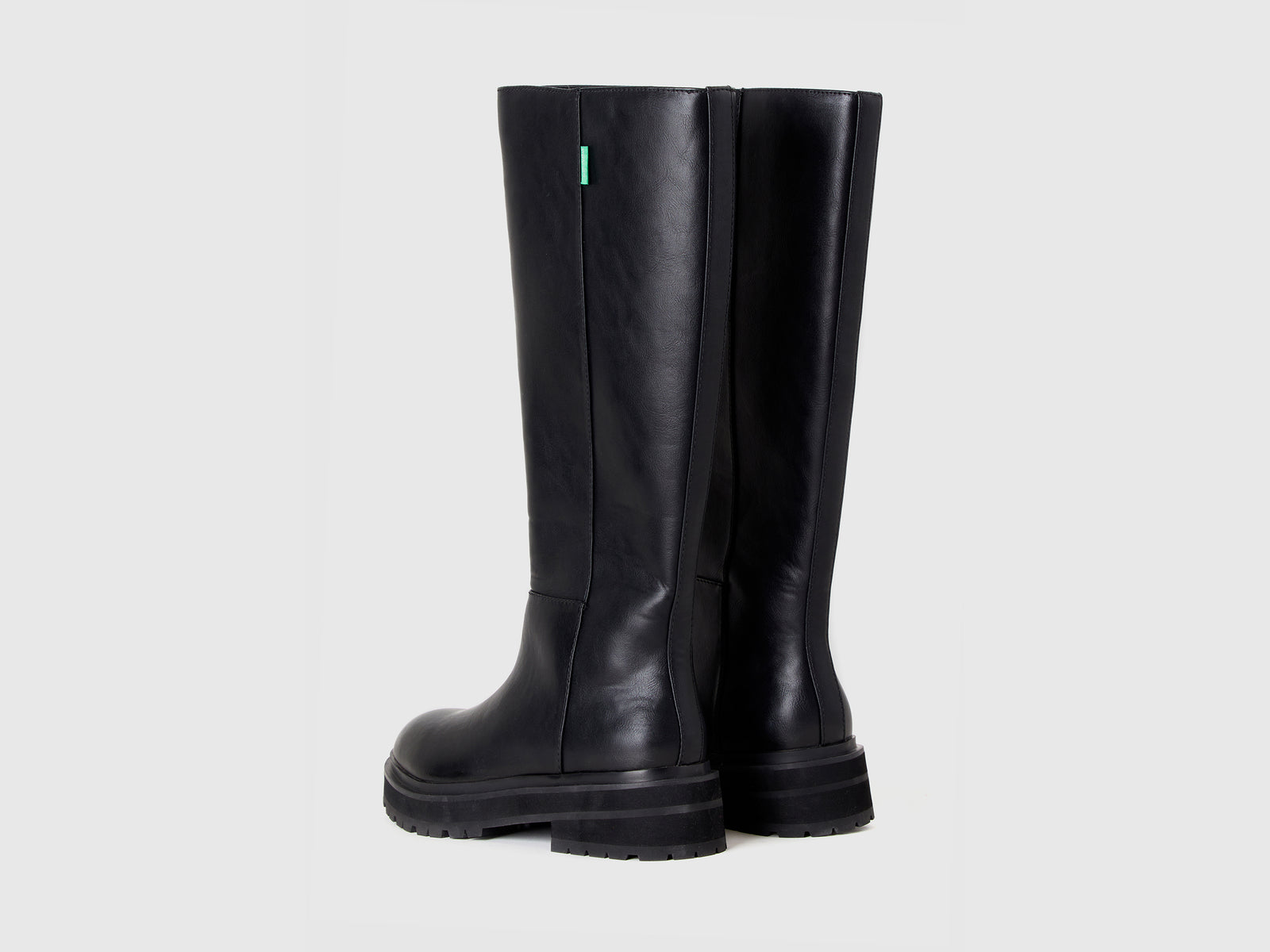 Botas altas en tejido revestido da donna nero 2 | Benetton Outlet