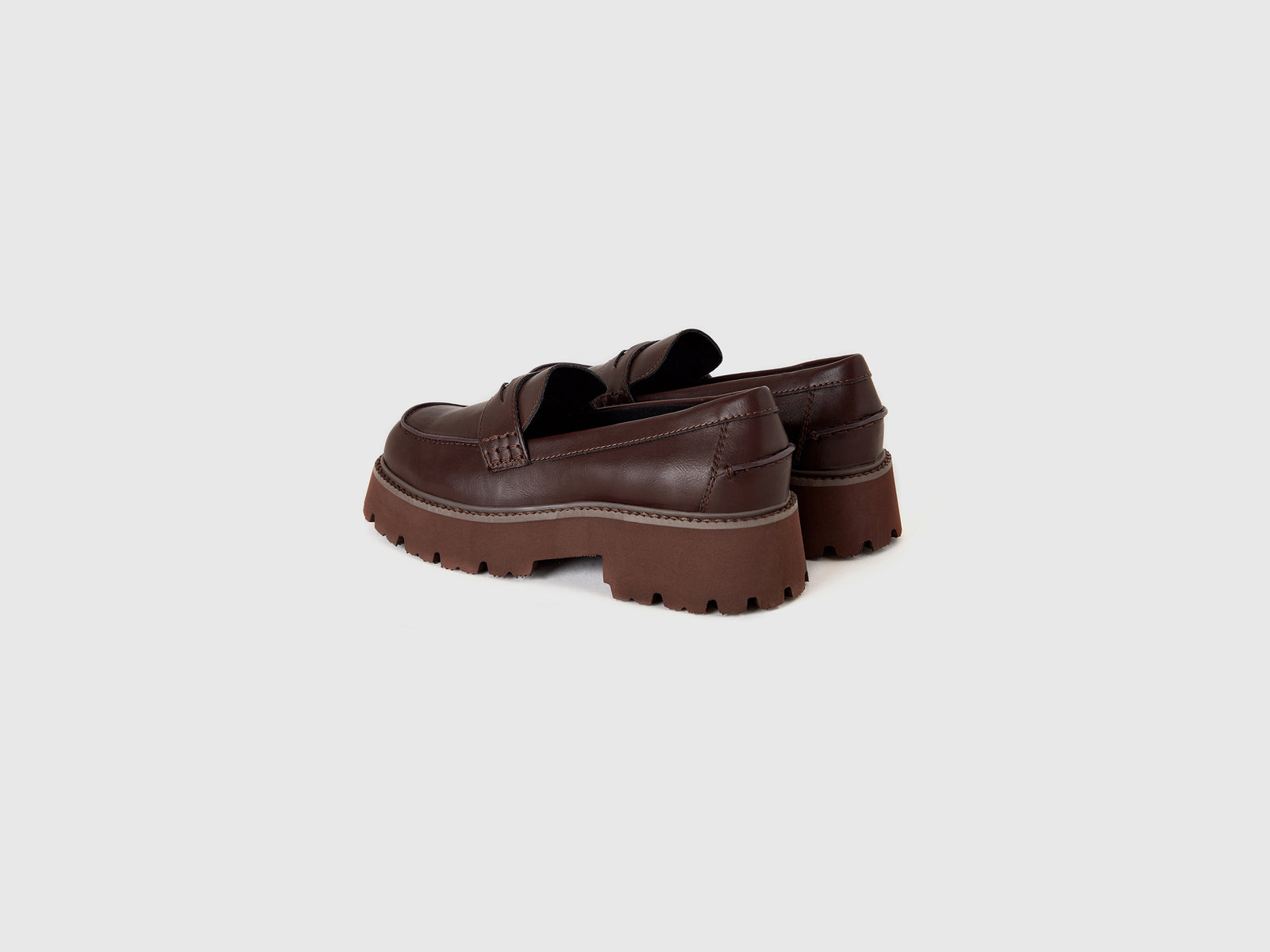 Mocasines de tela revestida da donna marrone scuro 2 | Benetton Outlet