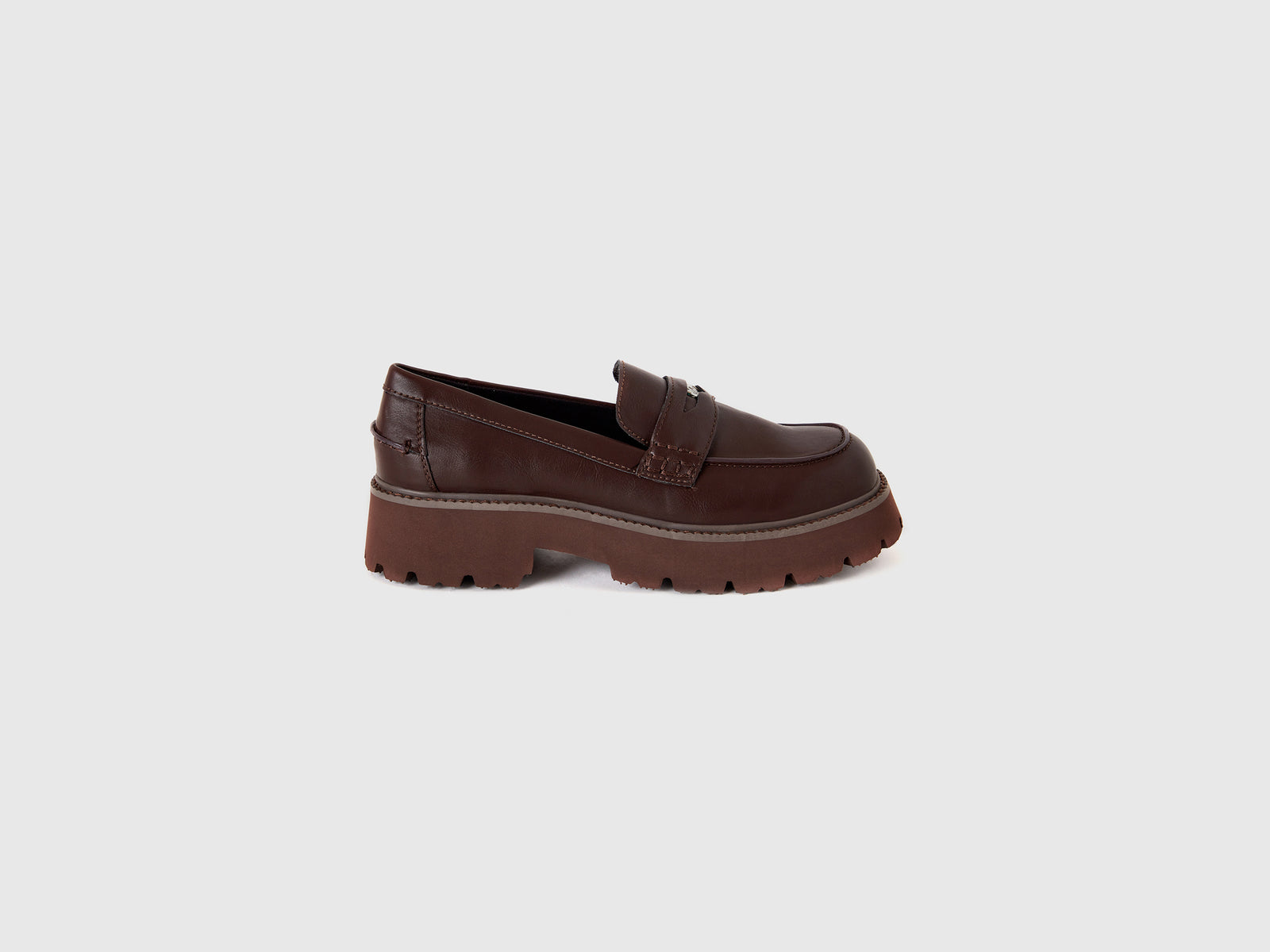 Mocasines de tela revestida da donna marrone scuro | Benetton Outlet