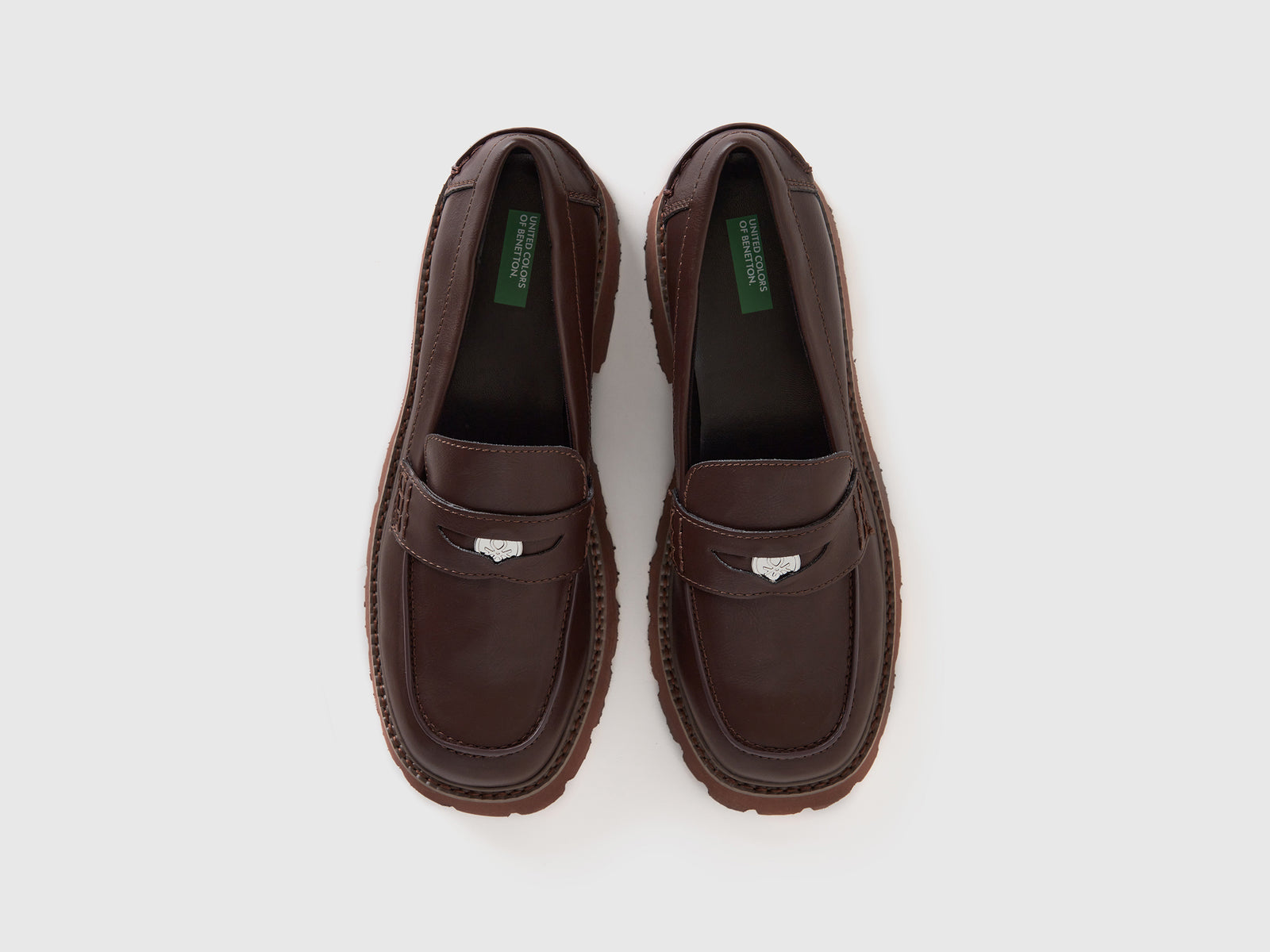 Mocasines de tela revestida da donna marrone scuro 4 | Benetton Outlet