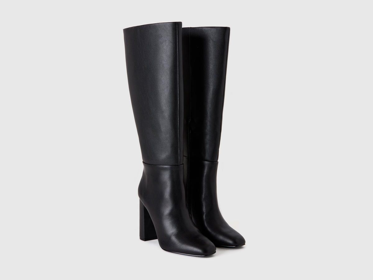 Botas de tacón de tejido revestido