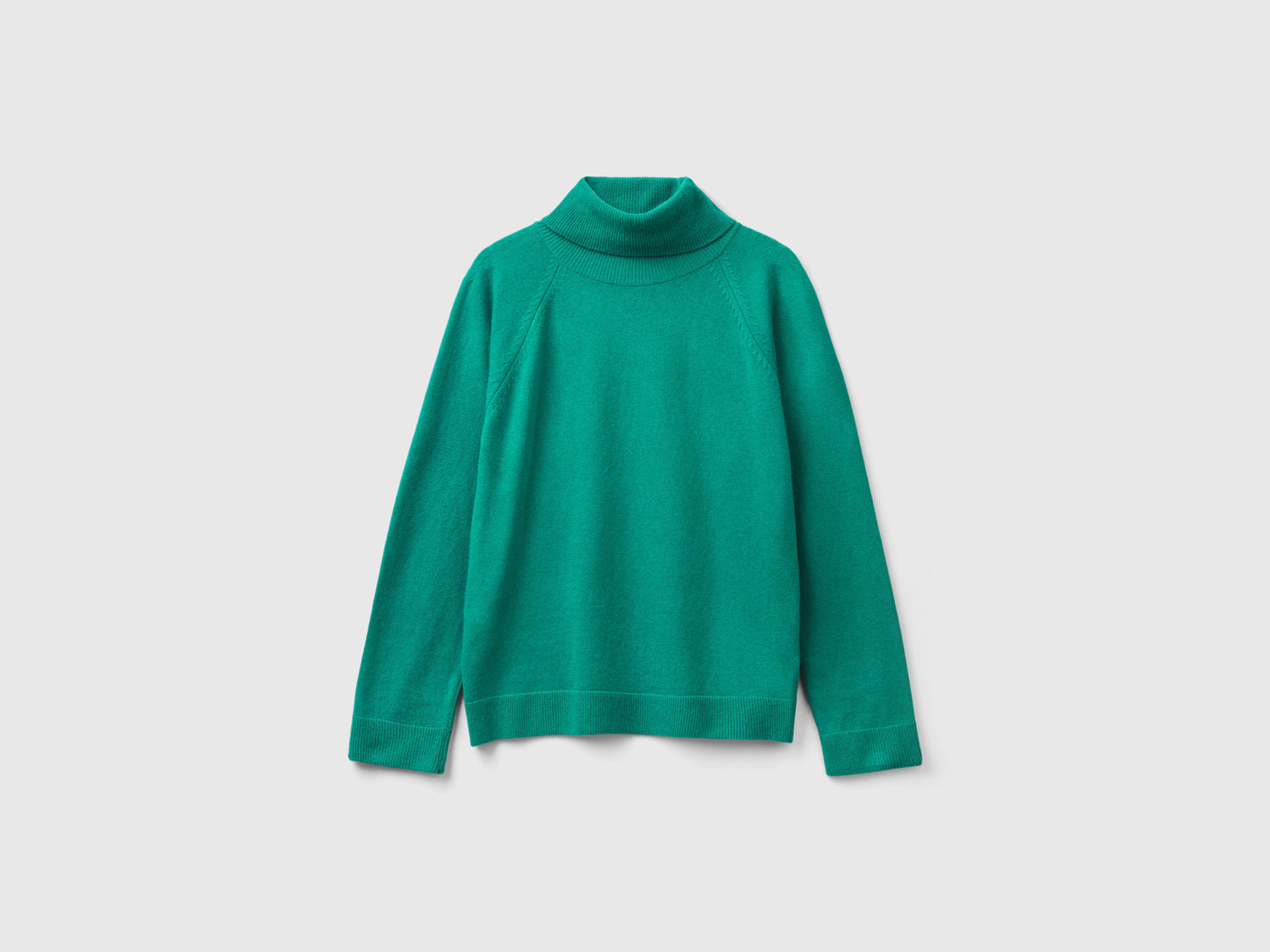 Maglione dolcevita acqua in misto lana e cashmere da donna verde | Benetton Outlet