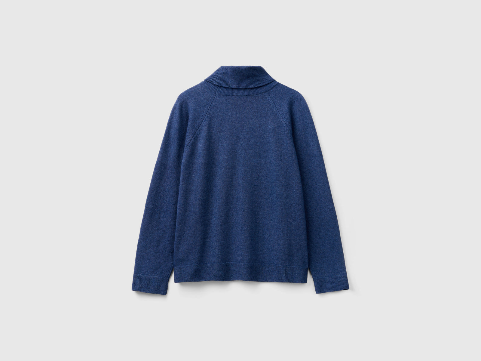Blue turtleneck sweater in wool and cashmere blend da donna avio 2 | Benetton Outlet