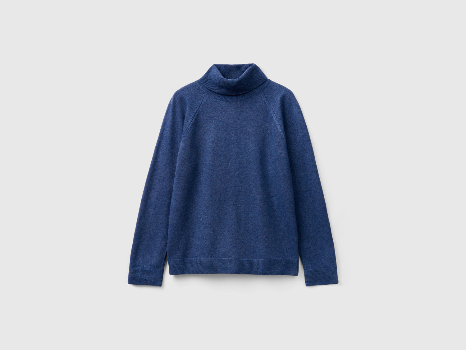 Blue turtleneck sweater in wool and cashmere blend da donna avio | Benetton Outlet