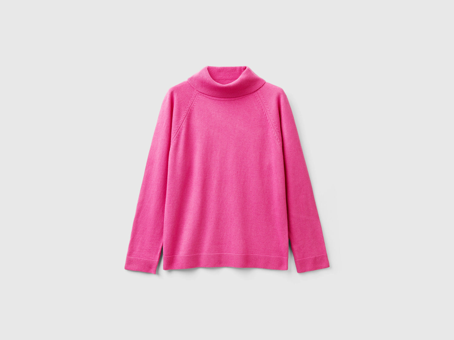 Maglione dolcevita in misto lana e cashmere da donna rosa | Benetton Outlet