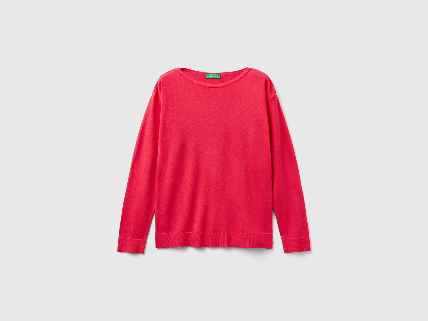Maglia con scollo a barchetta da donna fucsia | Benetton Outlet