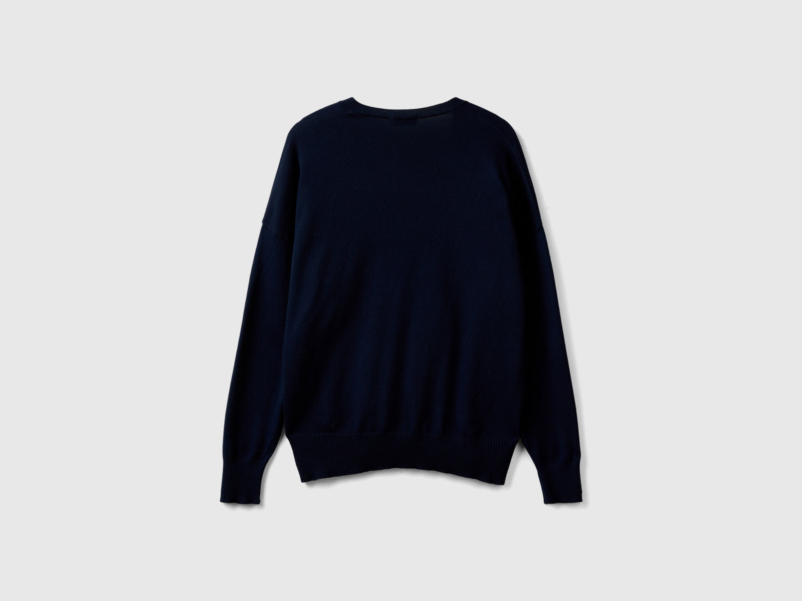 Maglia scollo a V in misto Modal da donna blu scuro 2 | Benetton Outlet