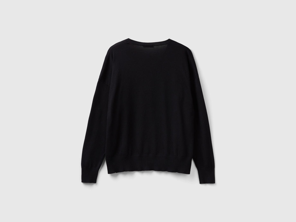 Maglia scollo a V in misto Modal