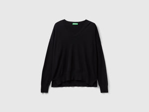 Maglia scollo a V in misto Modal
