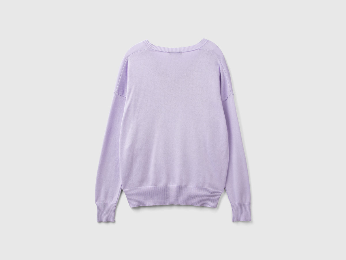 Maglia scollo a V in misto Modal