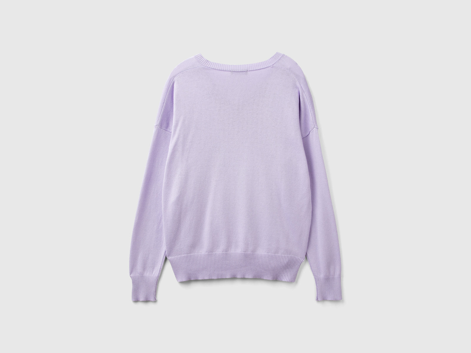 Maglia scollo a V in misto Modal da donna lilla 2 | Benetton Outlet