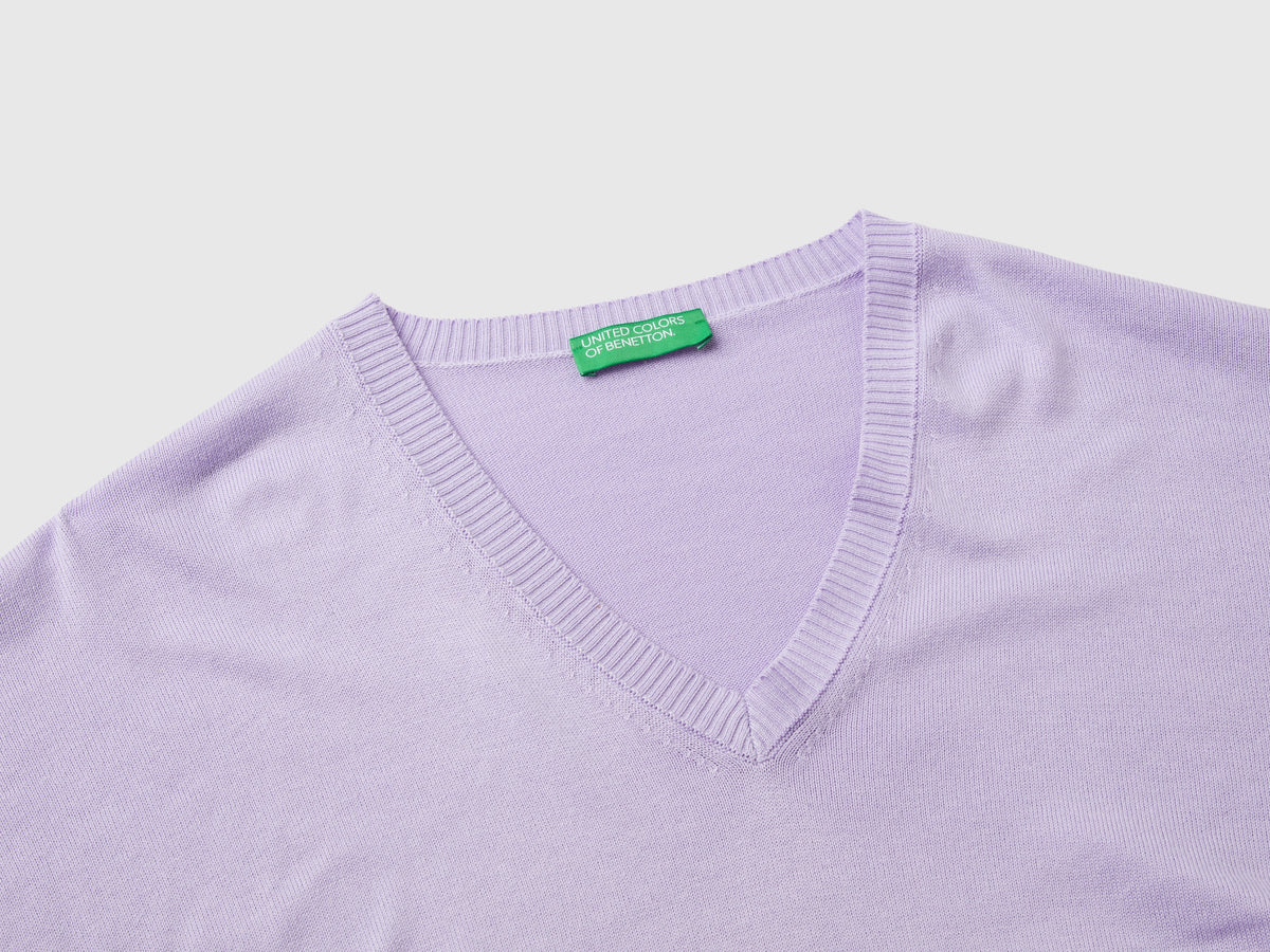 Maglia scollo a V in misto Modal