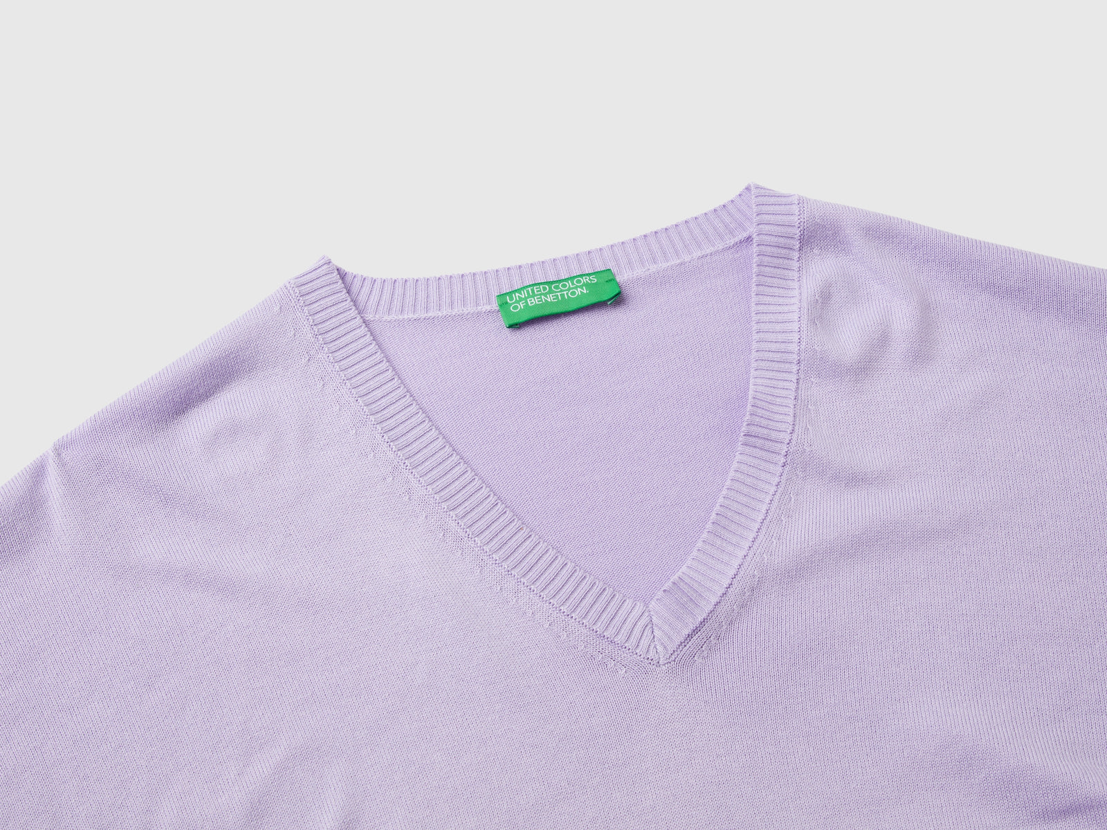 Maglia scollo a V in misto Modal da donna lilla 3 | Benetton Outlet