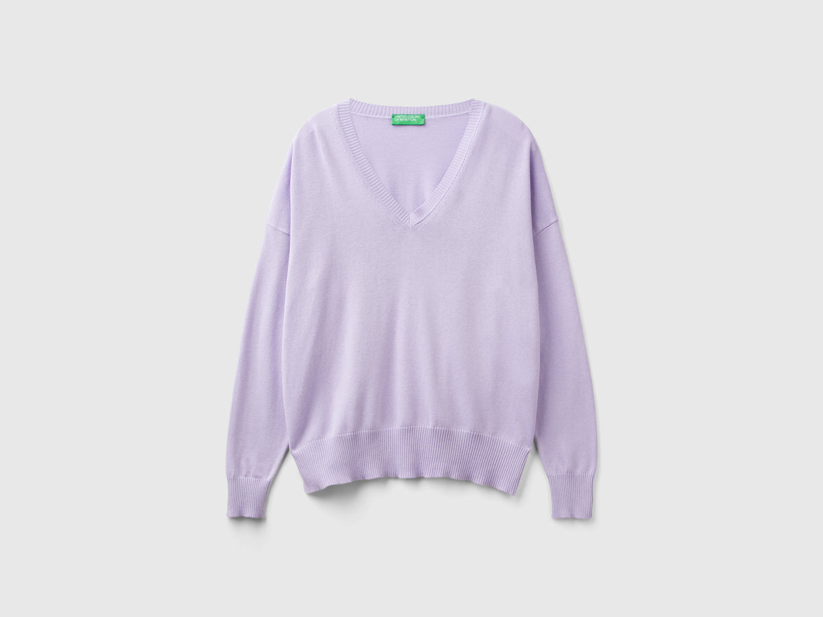 Maglia scollo a V in misto Modal