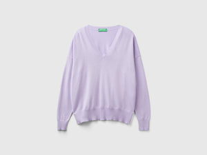 Maglia scollo a V in misto Modal