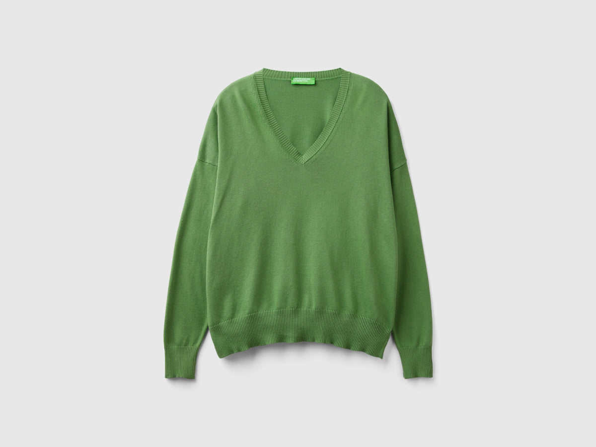 Maglia scollo a V in misto Modal