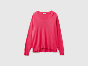 Maglia scollo a V in misto Modal