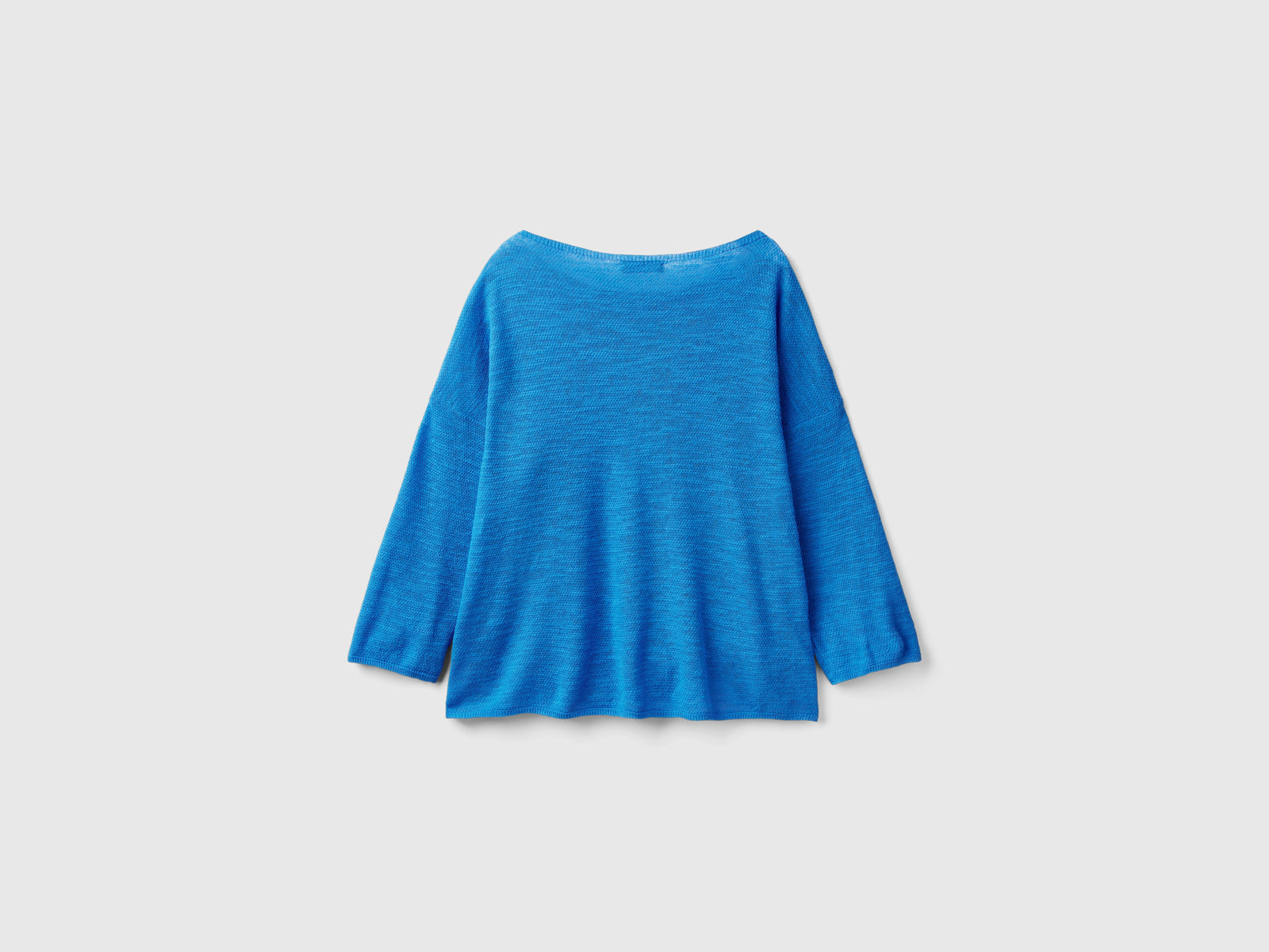 Maglia in misto lino con manica a 3/4 da donna blu 2 | Benetton Outlet