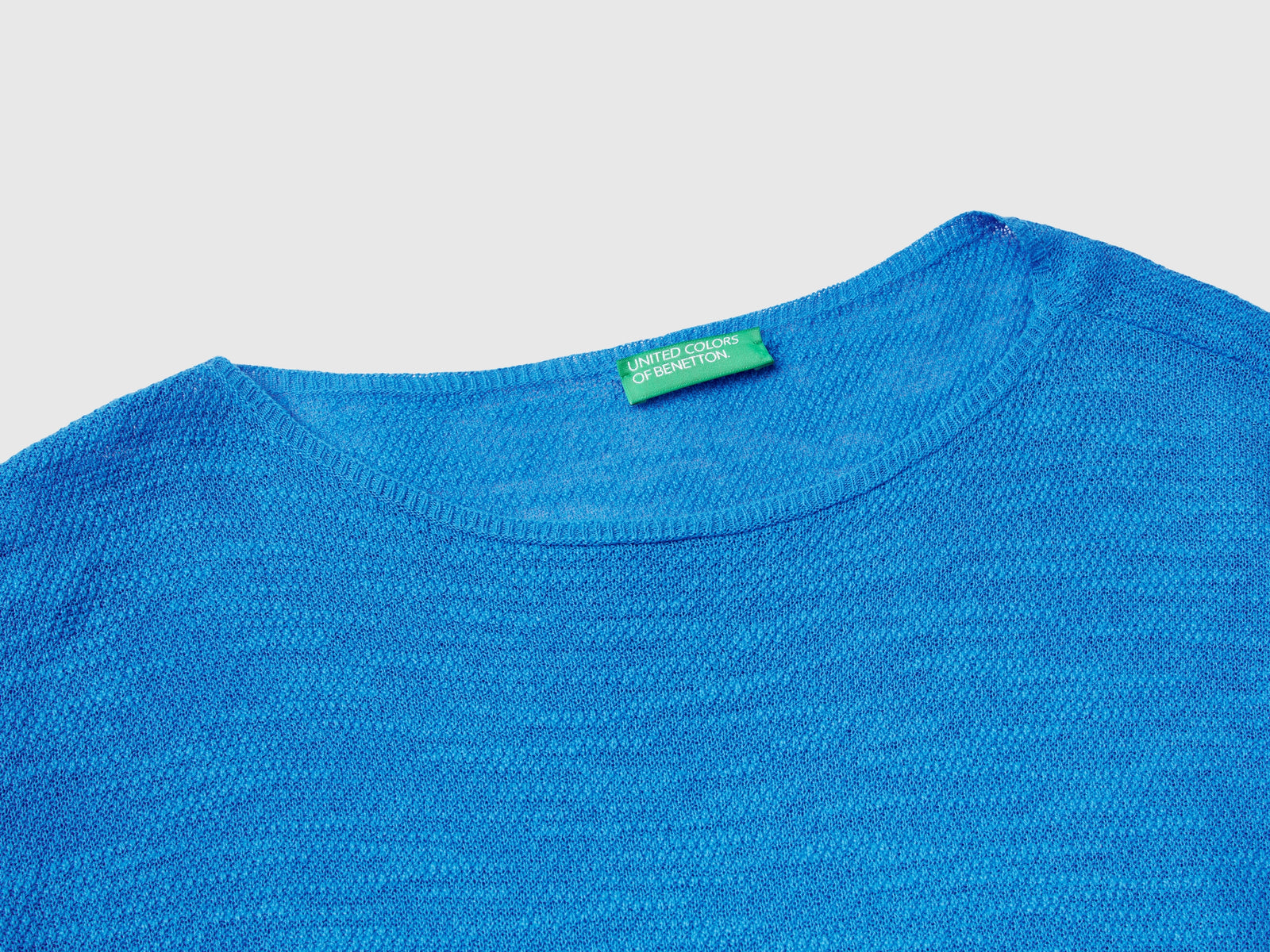 Maglia in misto lino con manica a 3/4 da donna blu 3 | Benetton Outlet
