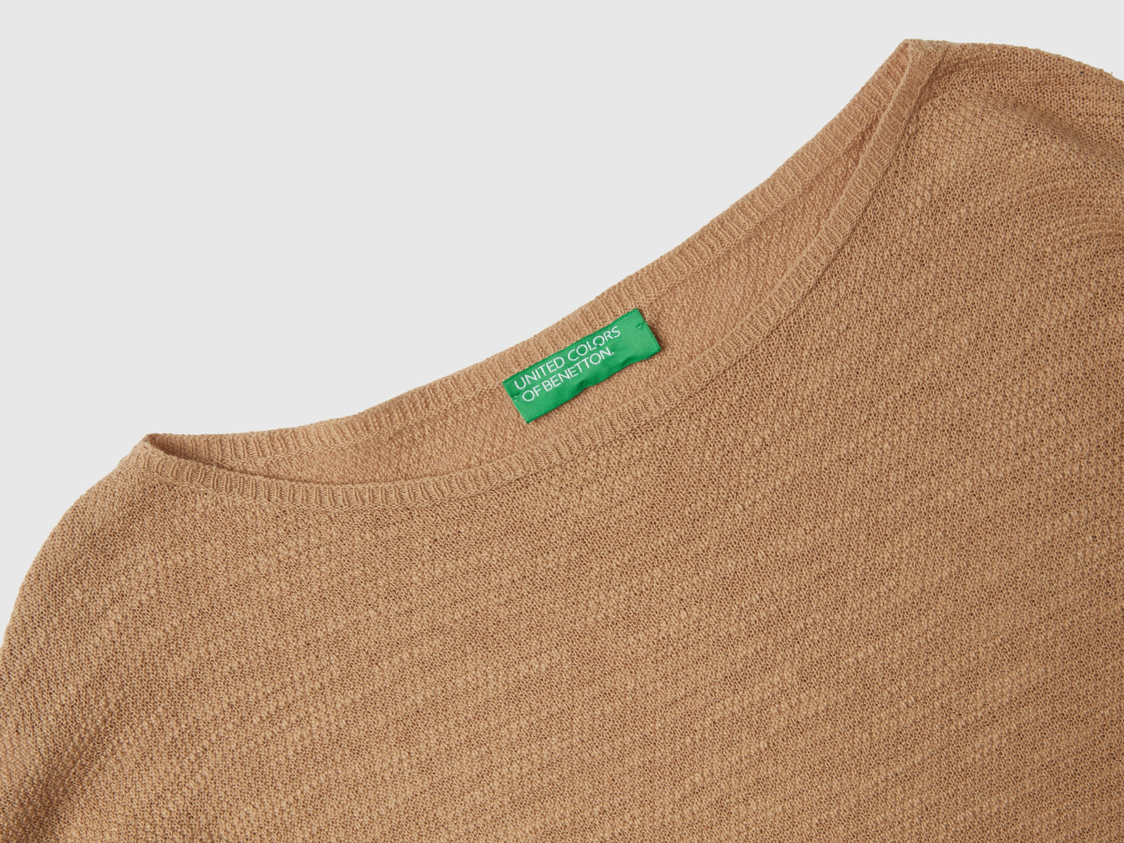 Maglia in misto lino con manica a 3/4 da donna beige 3 | Benetton Outlet