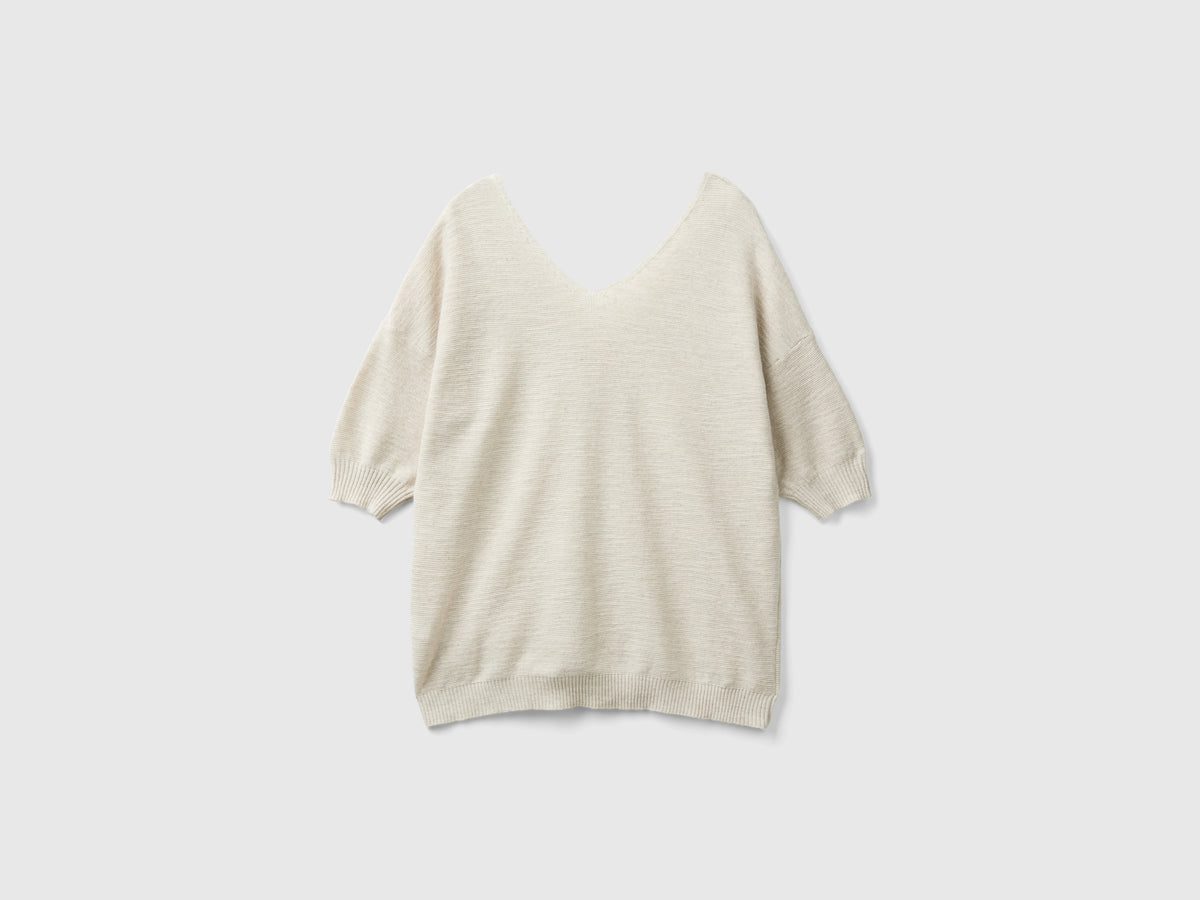Maglia in misto cotone e lino