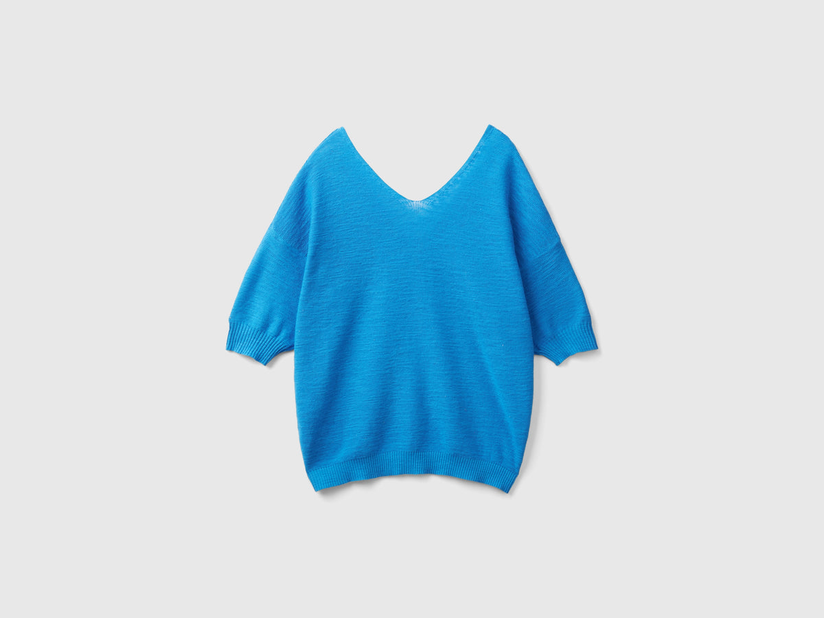 Maglia in misto cotone e lino