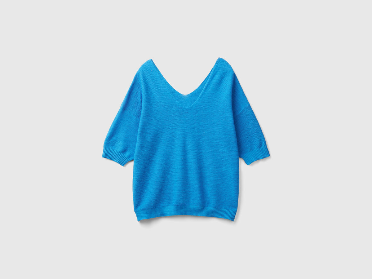Maglia in misto cotone e lino