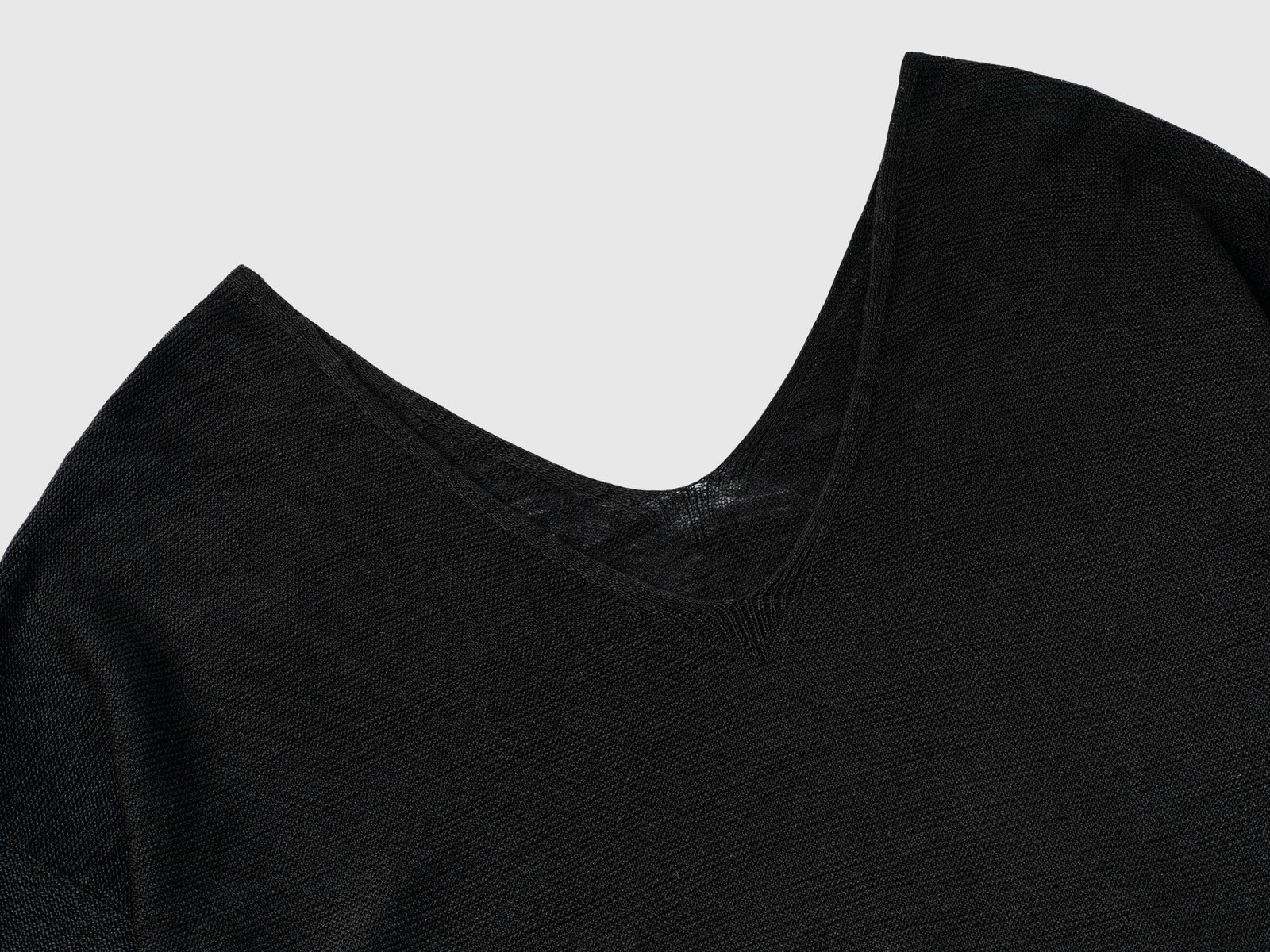 Maglia in misto cotone e lino da donna nero 3 | Benetton Outlet
