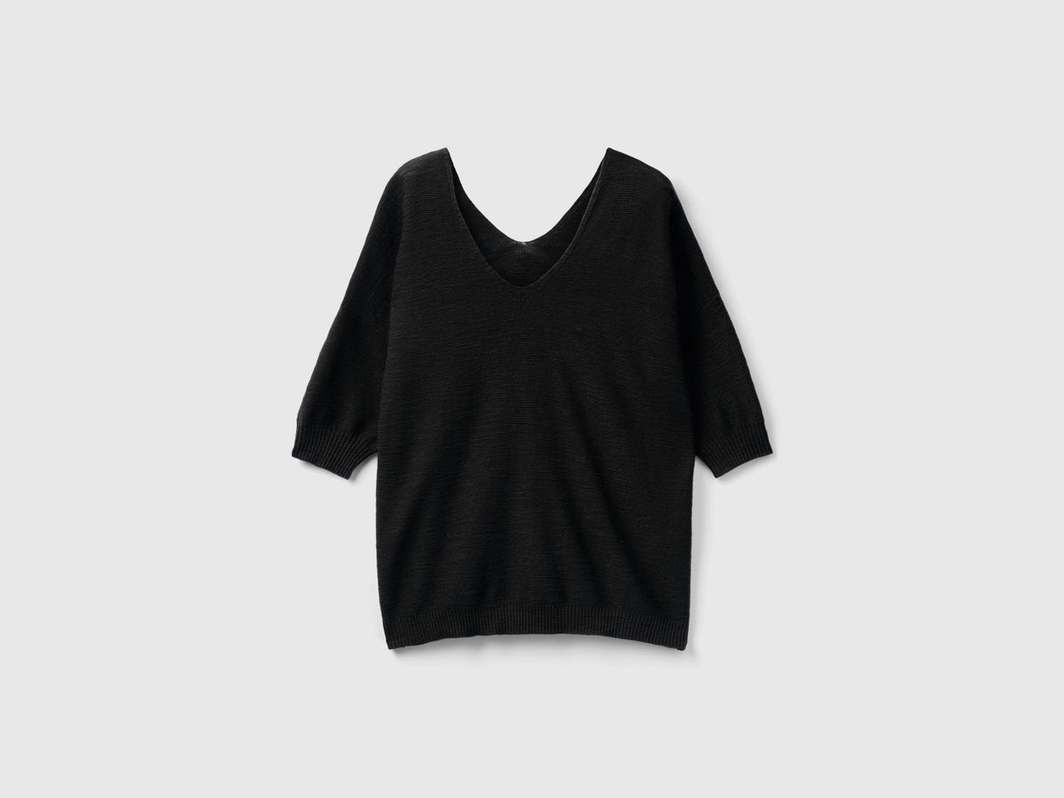 Maglia in misto cotone e lino
