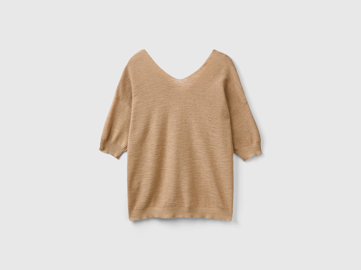 Cotton and linen blend sweater