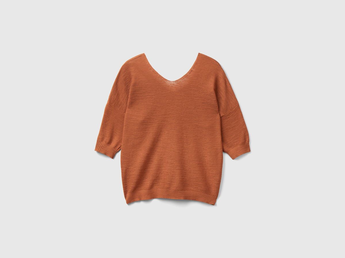 Maglia in misto cotone e lino