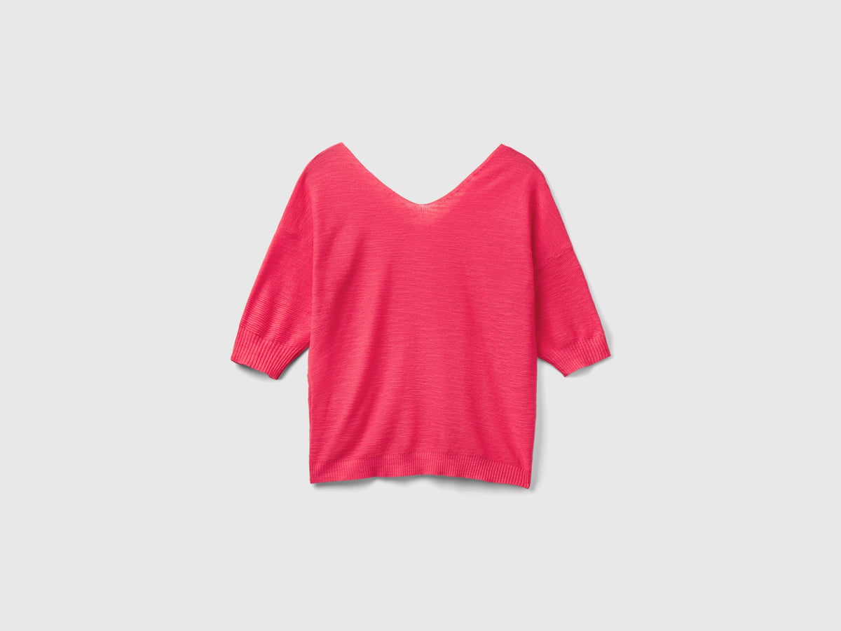 Maglia in misto cotone e lino