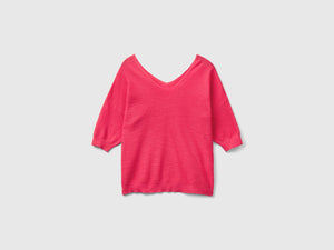 Maglia in misto cotone e lino