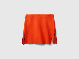 Minigonna cut out con frange