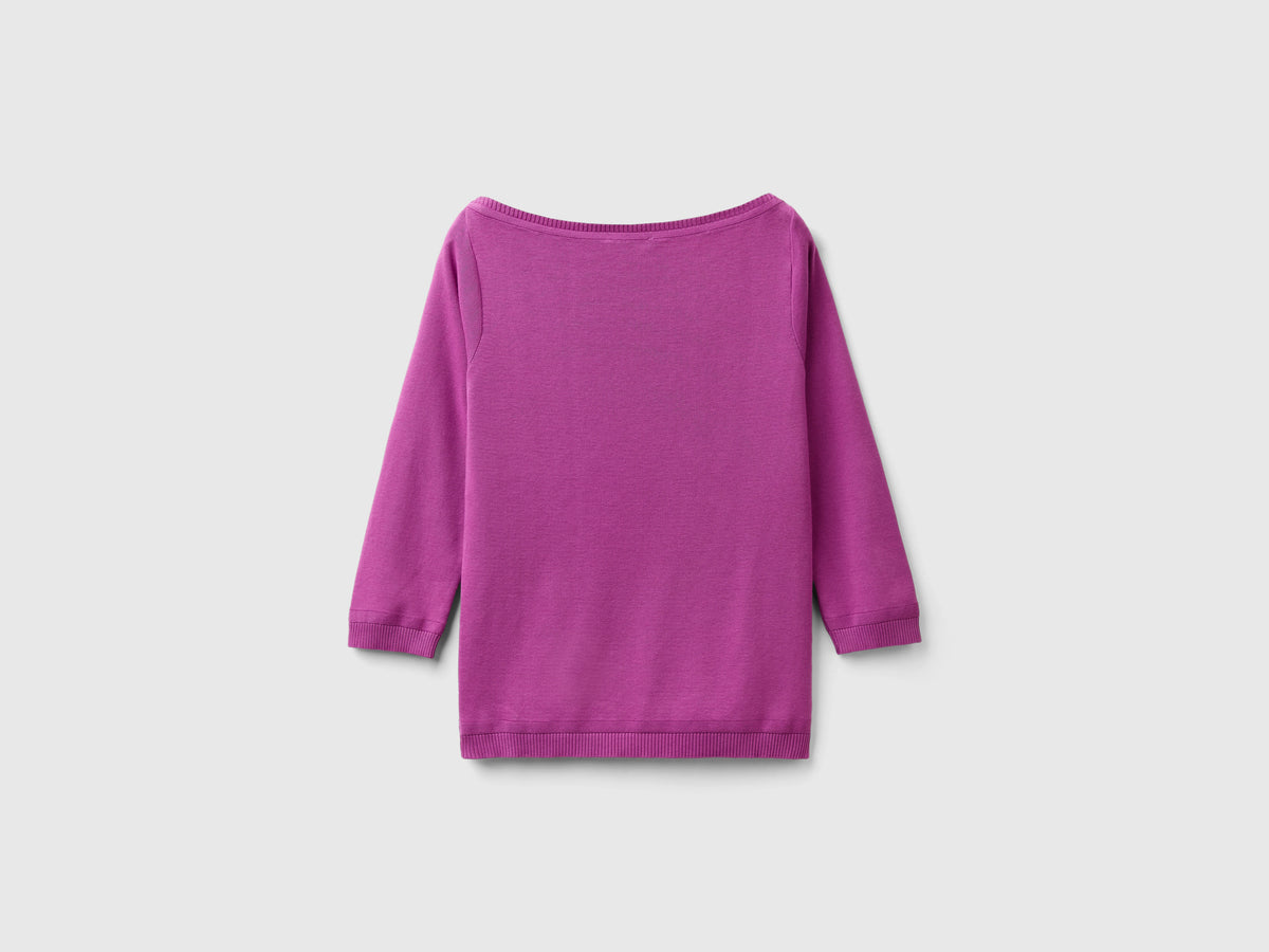 100% cotton boat neck sweater