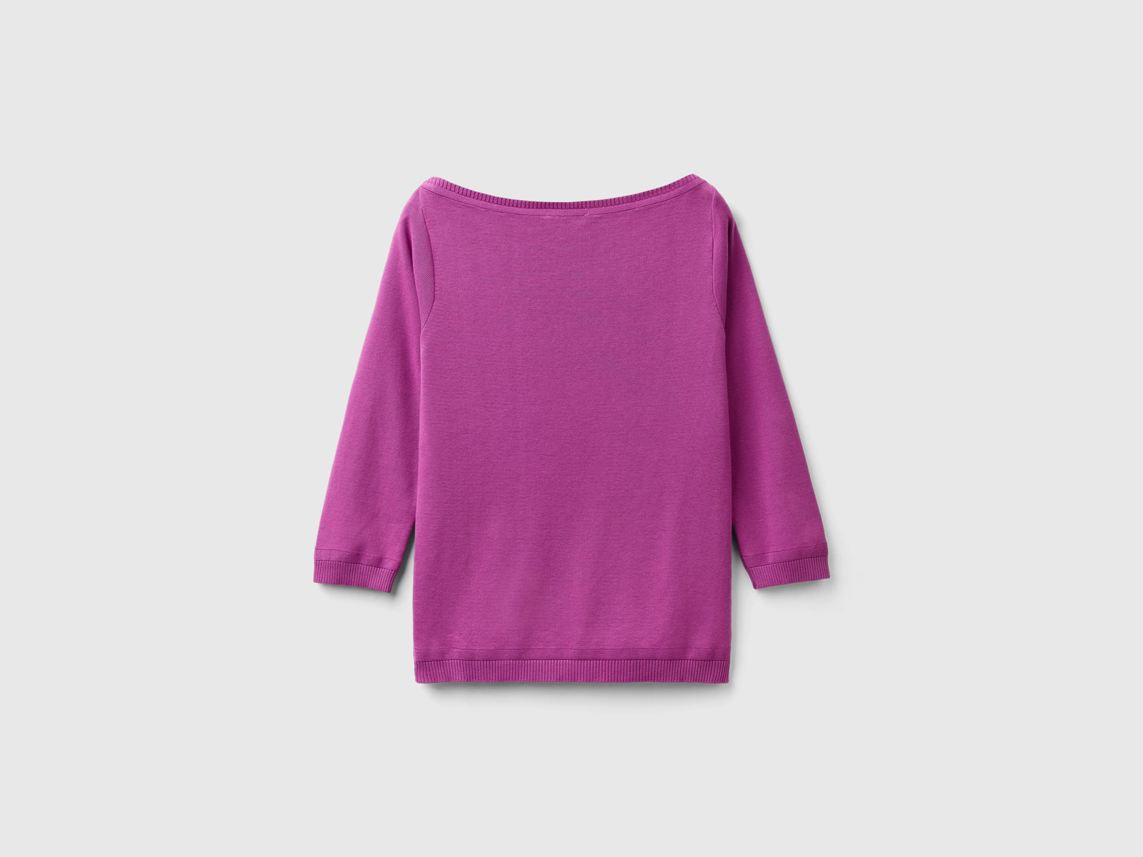 100% cotton boat neck sweater da donna ciclamino 2 | Benetton Outlet