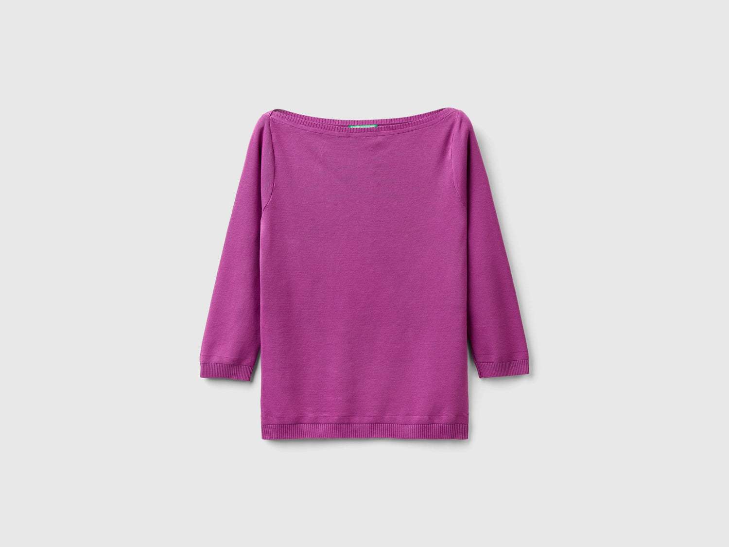 100% cotton boat neck sweater da donna ciclamino | Benetton Outlet