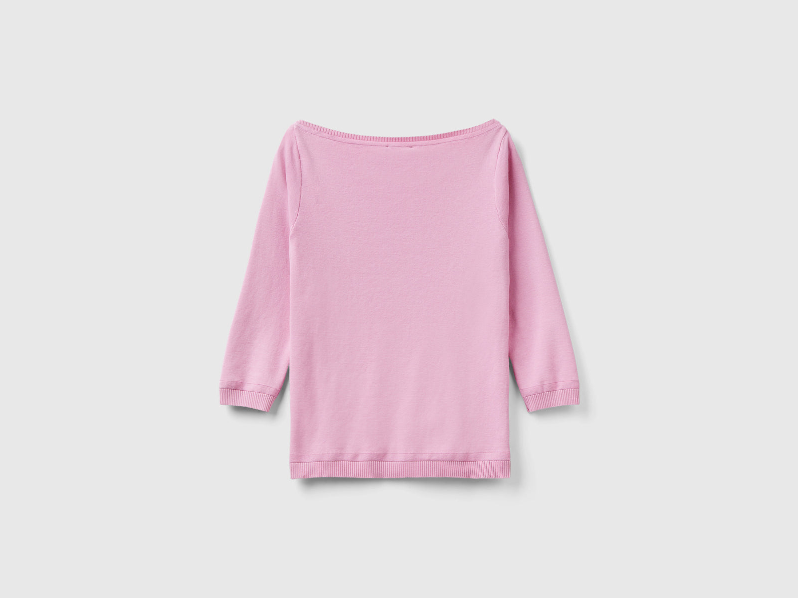 100% cotton boat neck sweater da donna rosa pastello 2 | Benetton Outlet