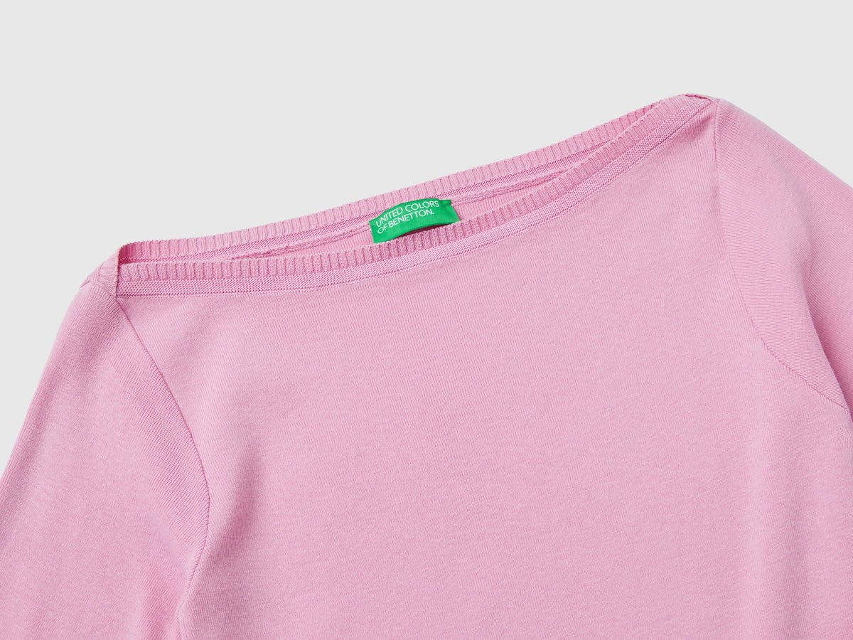 100% cotton boat neck sweater