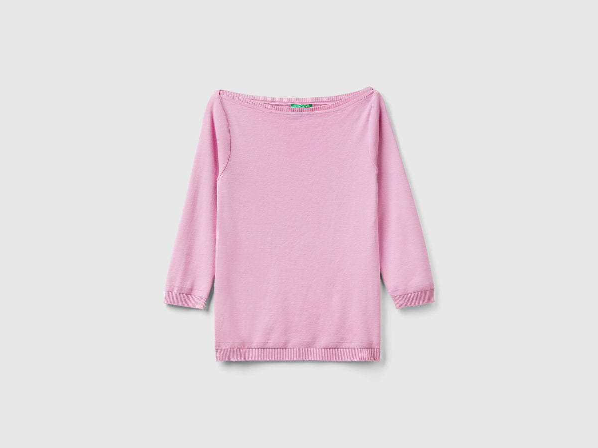 100% cotton boat neck sweater