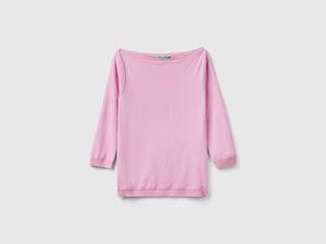 100% cotton boat neck sweater