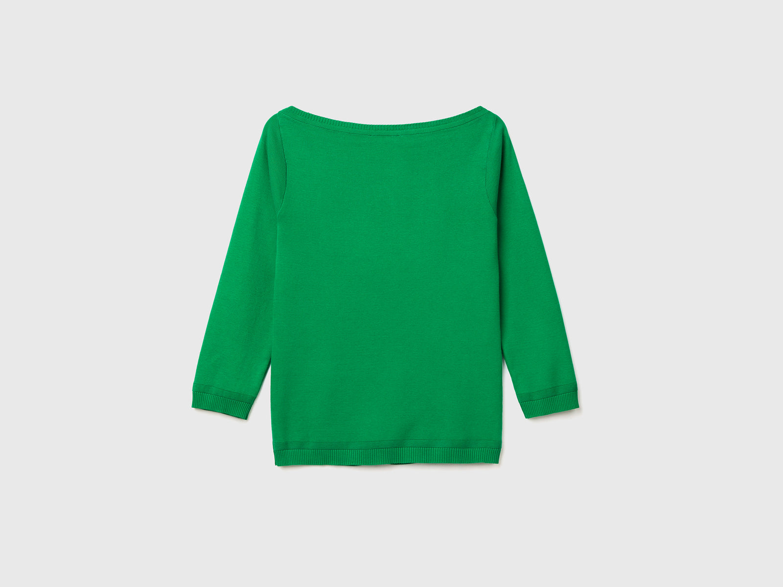Maglia 100% cotone con scollo a barchetta da donna verde 2 | Benetton Outlet