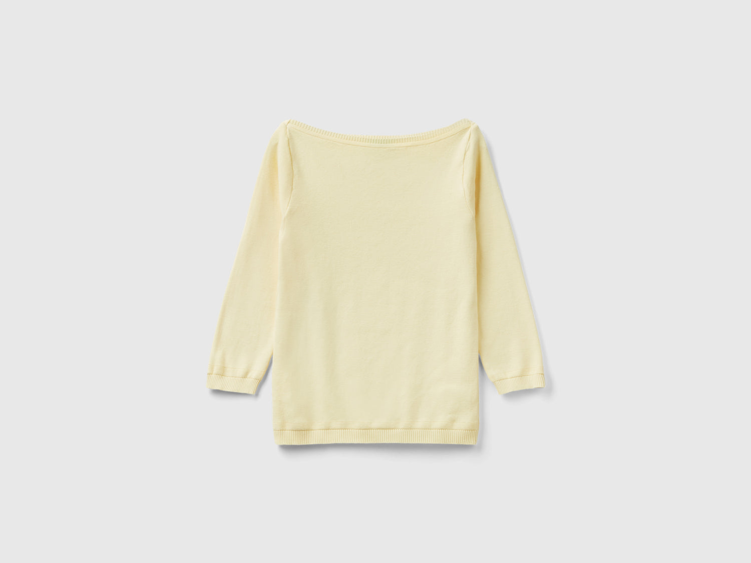 Maglia 100% cotone con scollo a barchetta da donna giallo | Benetton Outlet
