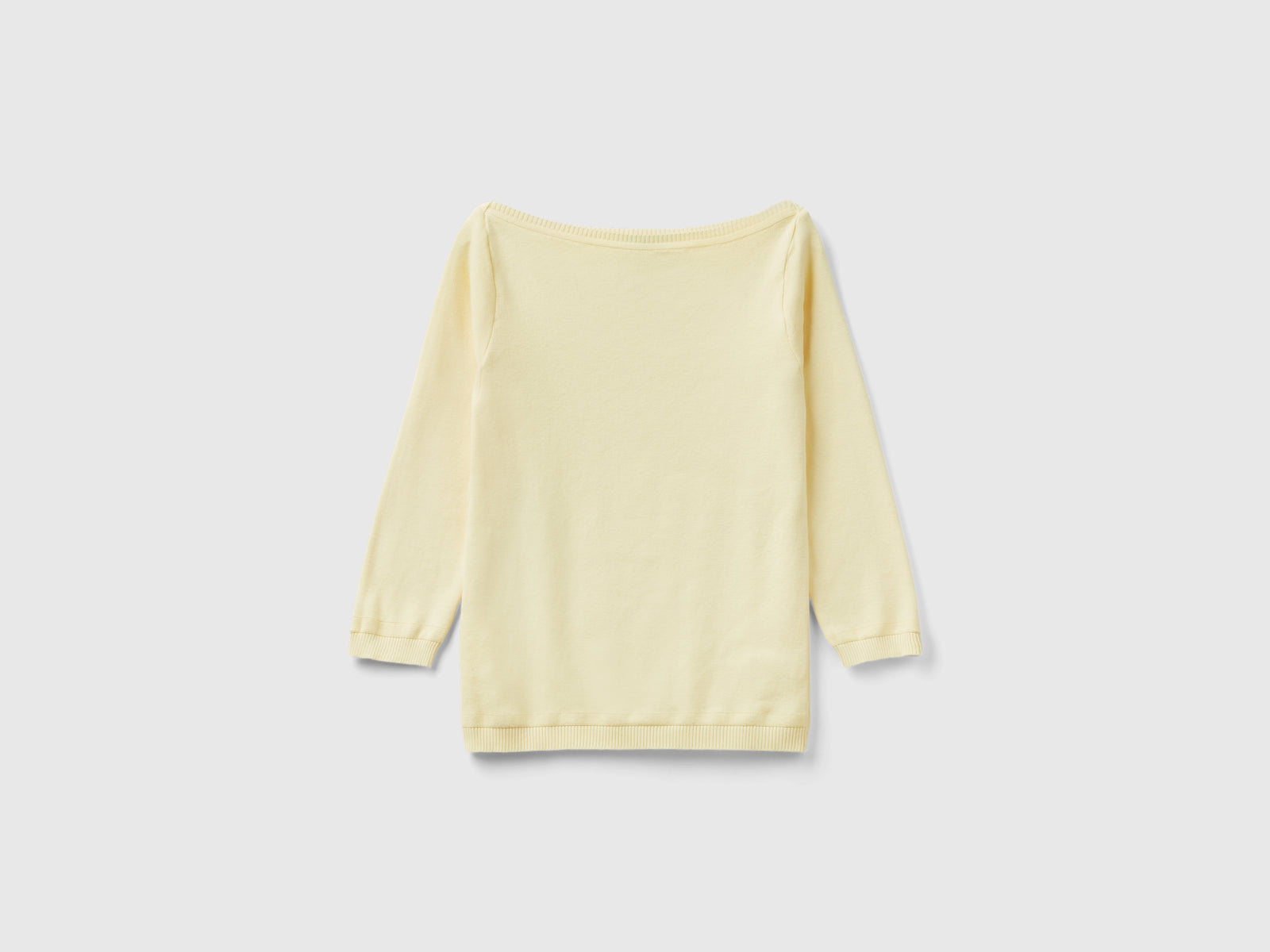 Maglia 100% cotone con scollo a barchetta da donna giallo | Benetton Outlet