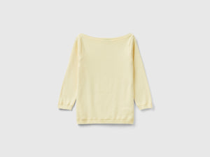 Maglia 100% cotone con scollo a barchetta
