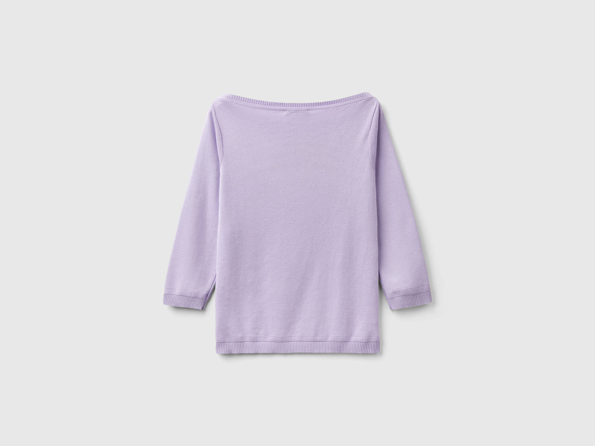 Maglia 100% cotone con scollo a barchetta