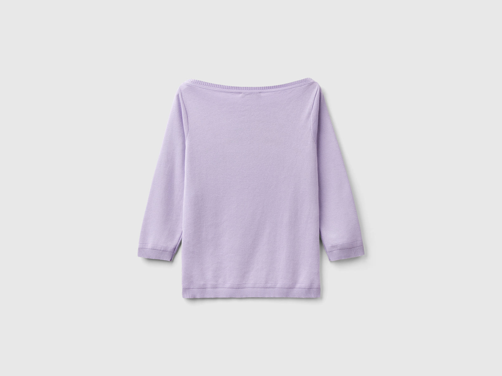 Maglia 100% cotone con scollo a barchetta da donna lilla 2 | Benetton Outlet