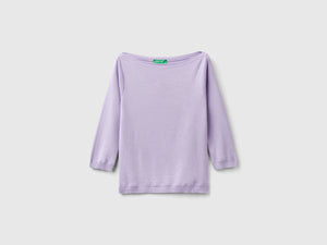 Maglia 100% cotone con scollo a barchetta