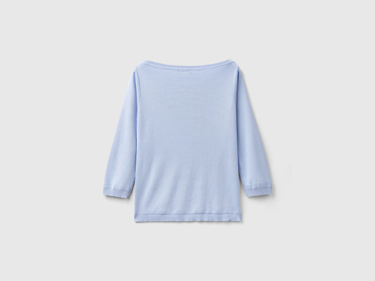 100% cotton boat neck sweater